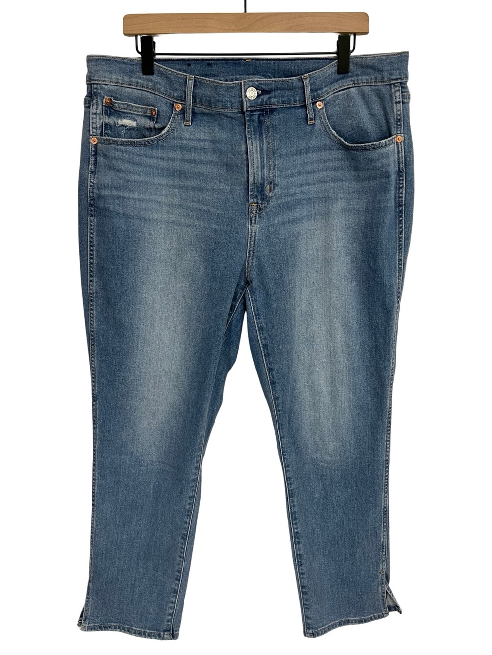 GAP Vintage Slim Jeans Women’s 18 Mid Rise Split Hem Ankle Light Wash Denim